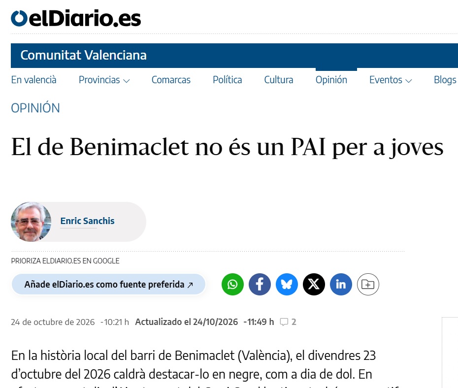 El de Benimaclet no és un PAI per a joves